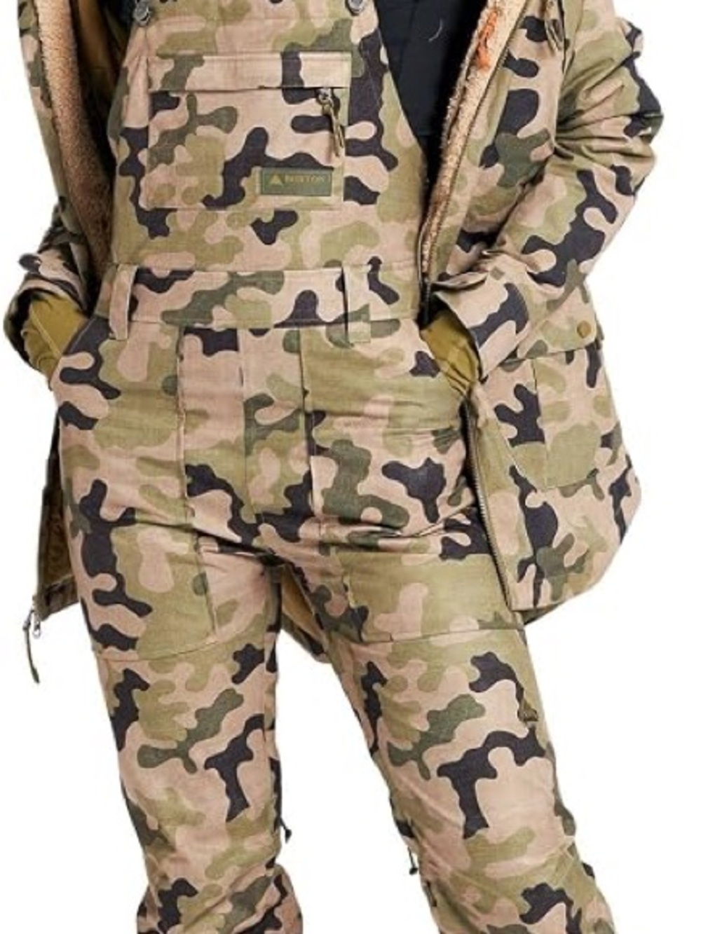 Burton Avalon Camo Bibs Snowpants Medium Snowboarding Winter - Picture 3 of 6